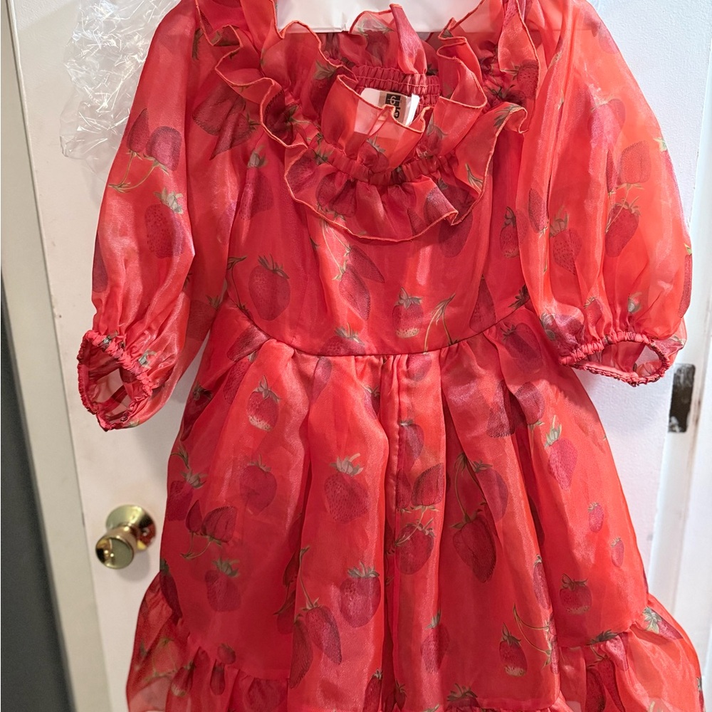 Selkie Strawberry Puff Mini Dress